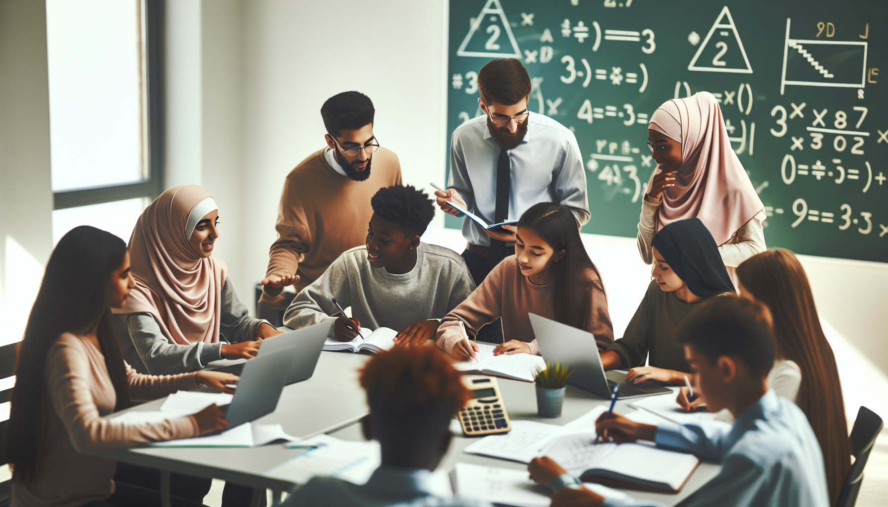 Grupa uczniów uczących się razem w klasie