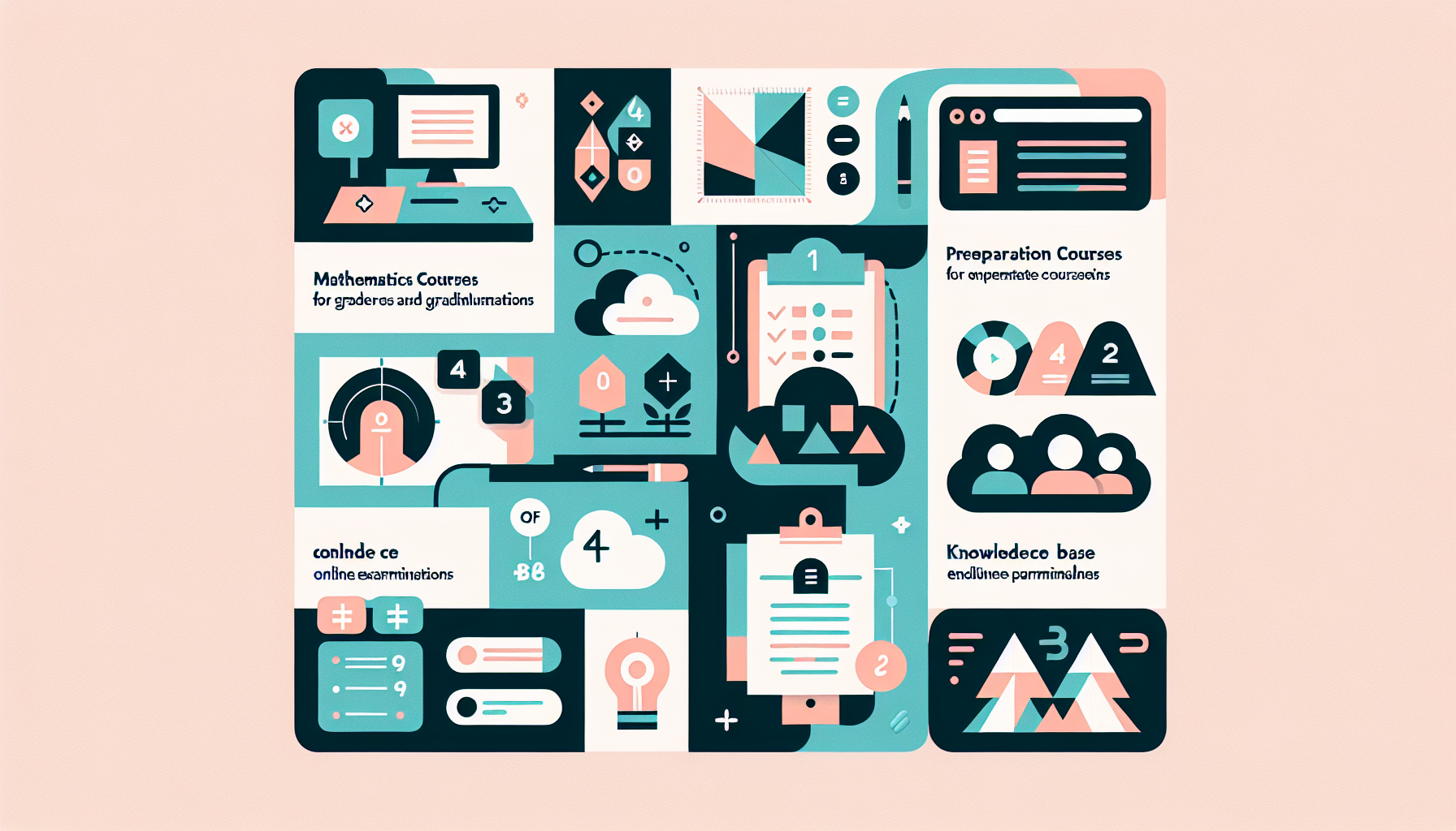 Grupa uczniów uczących się razem przy stole, w tle tablica z zapisanymi równaniami matematycznymi